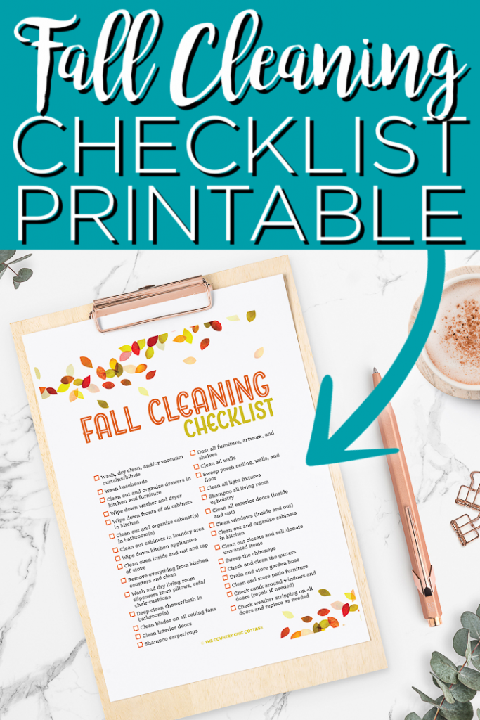 Cette liste de contrôle de nettoyage d'automne vous aidera à remettre votre maison en forme pour les fêtes de fin d'année! Imprimez puis cochez les éléments au fur et à mesure! #fallcleaning #fall #printable #freeprintable