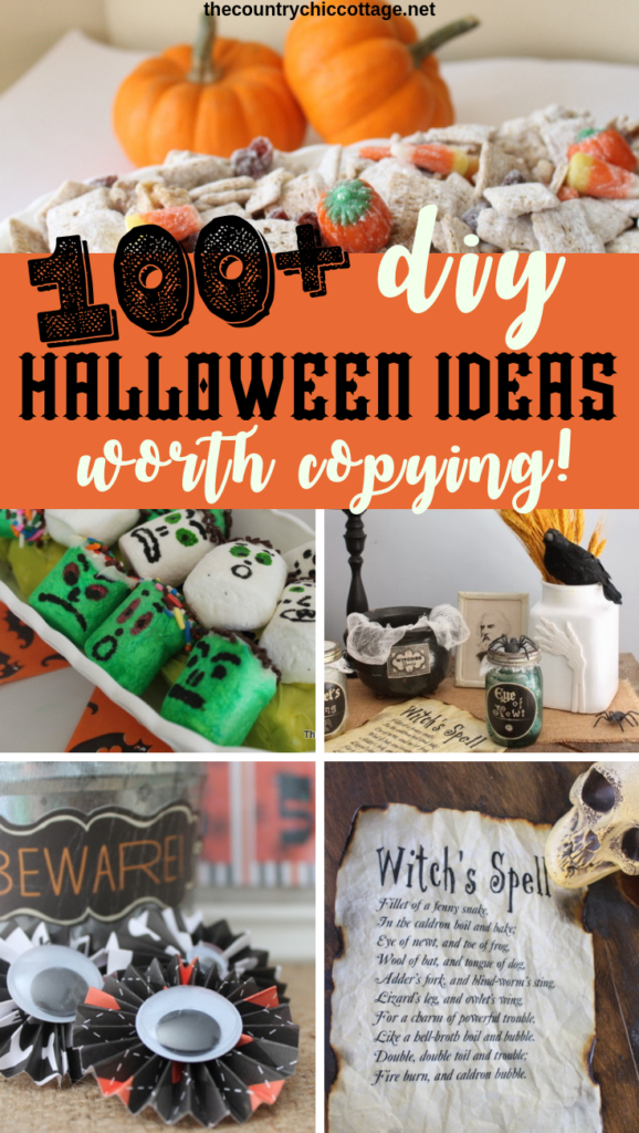 Over 100 DIY Halloween ideas that are totally worth copying! Make these fun Halloween projects and be the talk of the neighborhood this fall! #halloween #diy #halloweenideas #fall