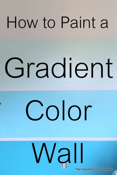 How to Paint a Gradient Wall -- learn how to get that ombre or gradient look on the wall of your home with this method. This wall looks like a paint chip with horizontal lines running through it. The post even shows how to do the math and calculate where your lines go! How to paint a gradient wall -- pro tips to get that trendy ombre color to give a room new life!