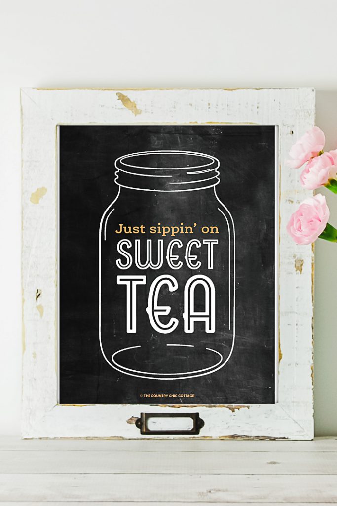 FREE Mason Jar Chalkboard Art Just Sippin' On Sweet Tea Angie