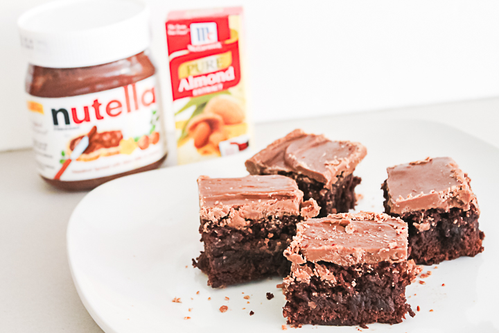 nutella frosting on brownies