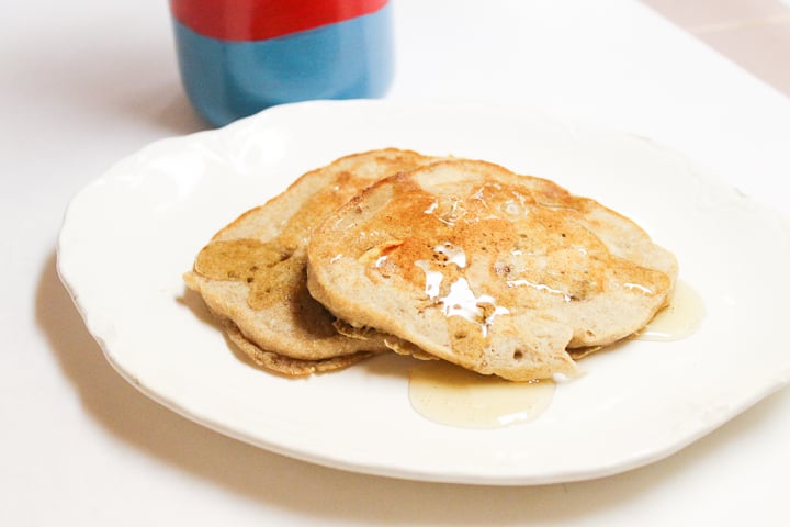 apple cinnamon pancakes on a plate