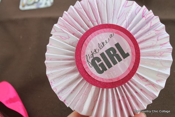 fight like a girl paper medallion