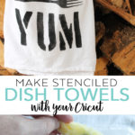 DIY Stenciled Dish Towel Handmade Gift Idea - The Country Chic Cottage