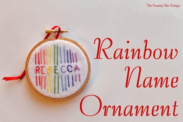 Rainbow name ornament 