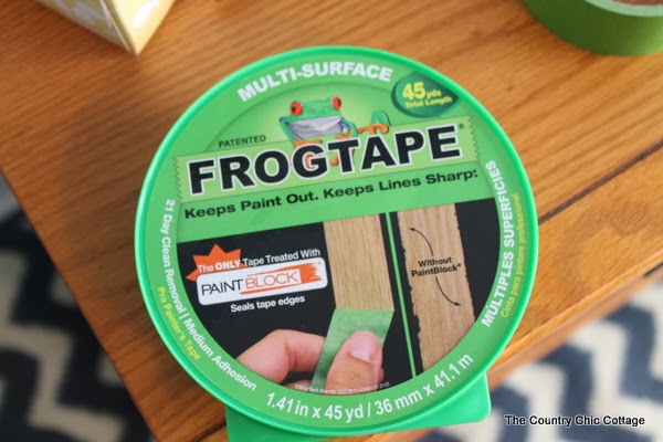 Frog Tape is easy to use painters tape for many projects, like this mirror painting project!