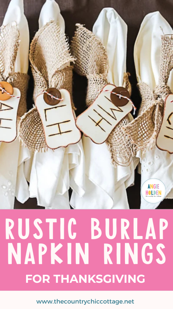 rustic burlap napkin rings