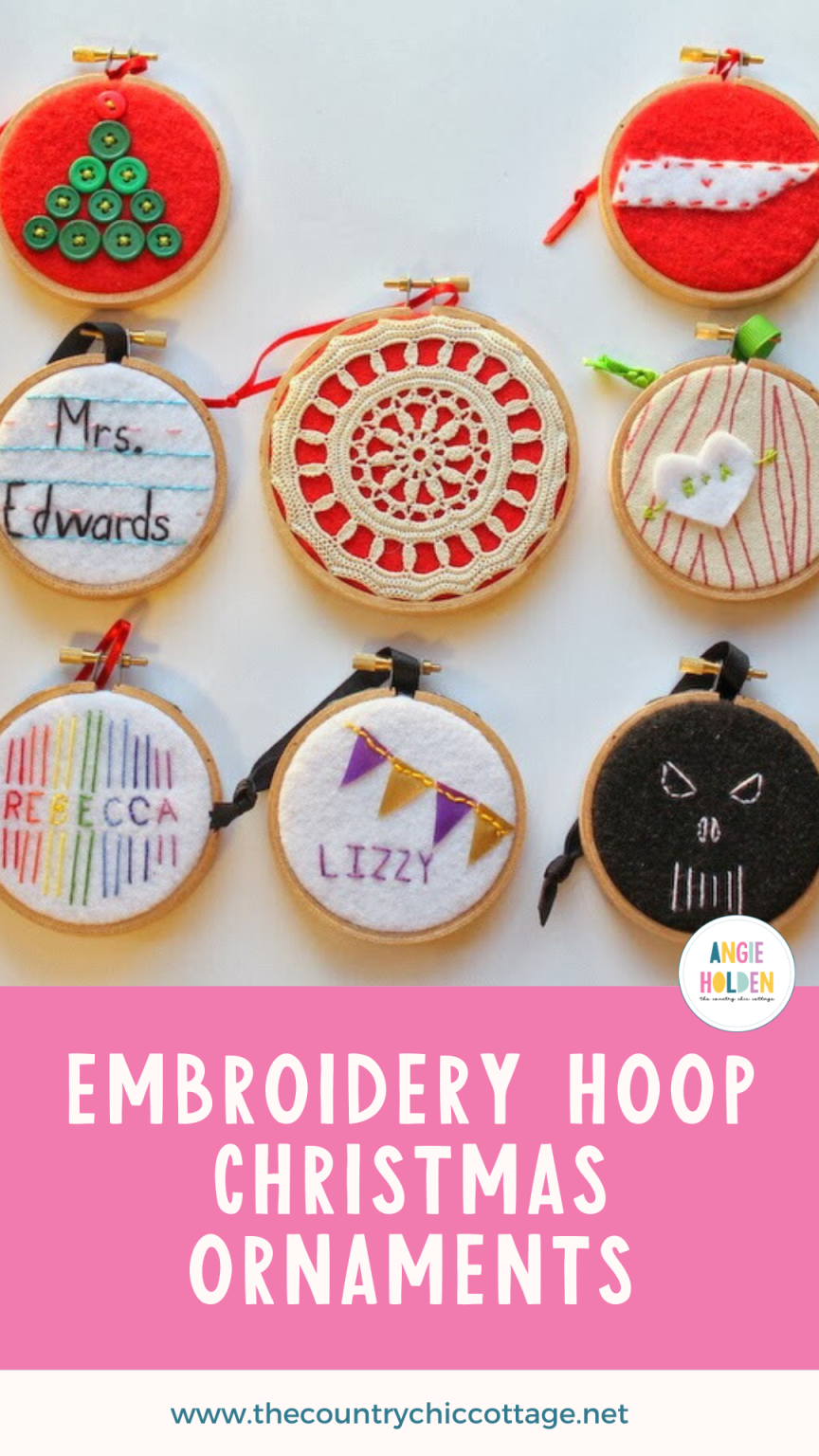 8 Embroidery Hoop Christmas Ornaments - Angie Holden The Country Chic ...