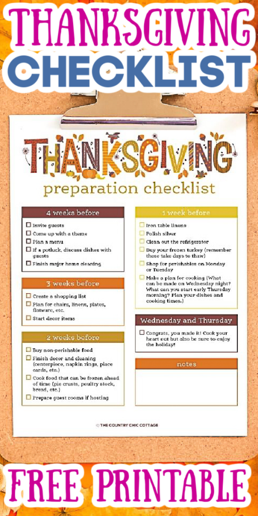 Print this free Thanksgiving checklist and use it to plan your holidays! From decor to dinner, we have you covered so the holiday does not sneak up on you! #Thanksgiving #checklist #printable #freeprintable