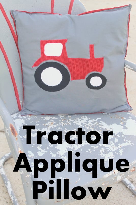 Tractor Applique Pillow -- see how to make this great pillow for your little guy!
