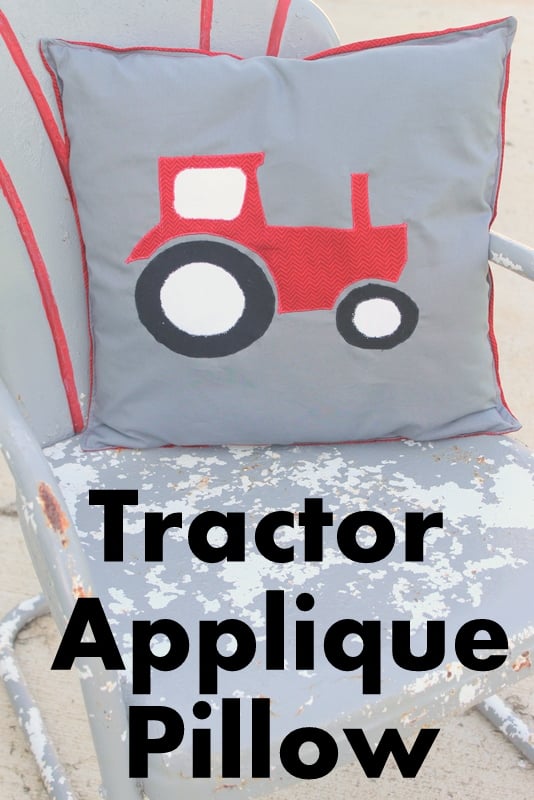 Tractor Applique Pillow -- see how to make this great pillow for your little guy! Tractor Applique Pillow -- see how to make this great pillow for your little guy!