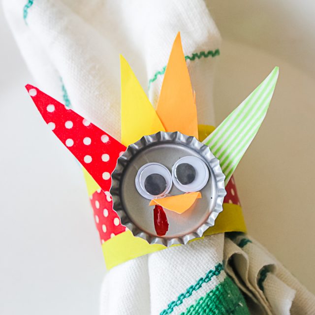 DIY Bottle Cap Turkey Napkin Rings Craft Angie Holden The Country