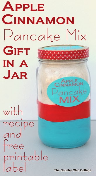 apple cinnamon pancake mix gift in a jar