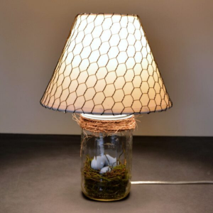 Bird Nest Mason Jar Lamp by Happy Hour Projects
