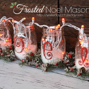 Frosted Noel Mason Jar by Yesterday on Tuesday