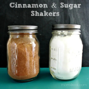 Mason Jar Cinnamon & Sugar Shakers by Mom 4 Real