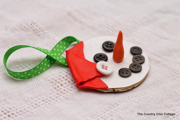 snowman canning lid ornament