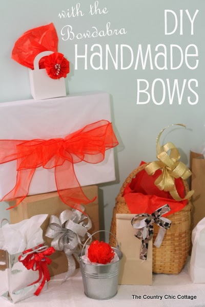 DIY Handmade Bows with the Bowdabra -- a quick and easy way to make bows for your holiday packages.