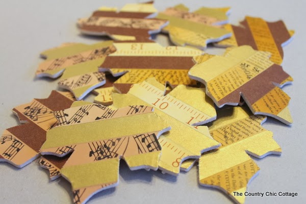Washi Tape Fall Leaf Garland -- a fun craft project that you can make in minutes for your Thanksgiving or fall decor. Washi Tape Fall Leaf Garland -- a fun craft project that you can make in minutes for your Thanksgiving or fall decor.