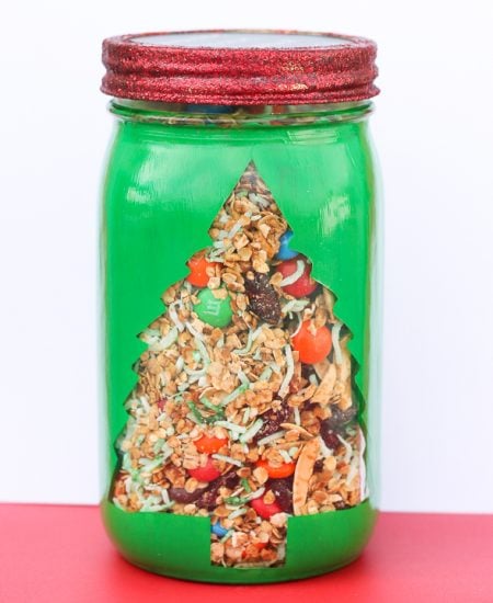 christmas tree mason jar