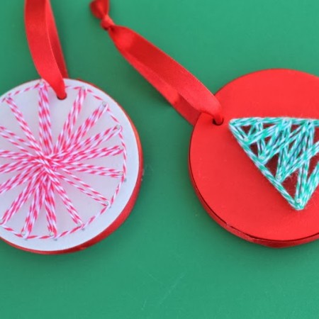 Christmas string art ornaments