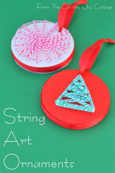 DIY Christmas String Art Ornaments - Angie Holden The Country Chic Cottage