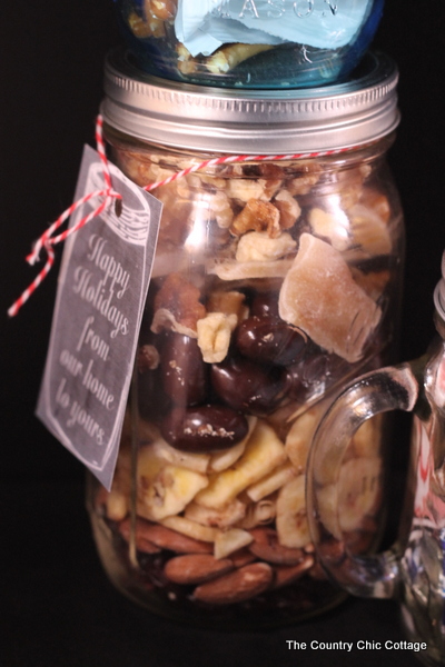 dried fruits and nuts DIY gift in a jar