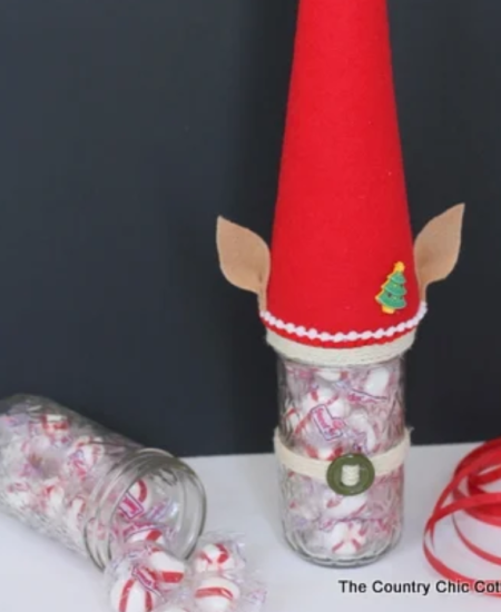 Christmas Elf Mason Jar Gift Idea Square