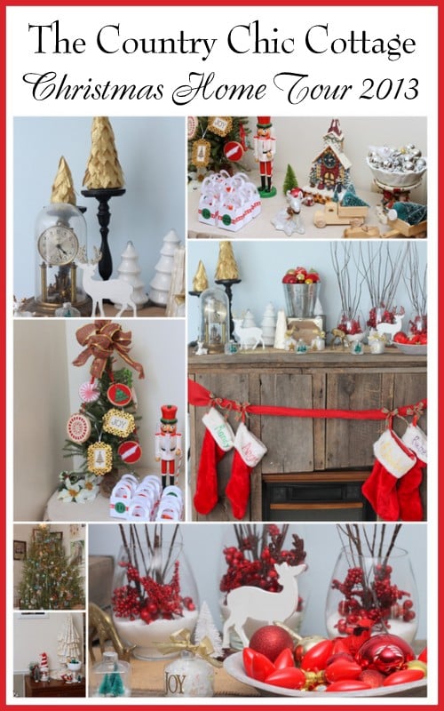 The Country Chic Cottage Christmas Home Tour 2013 -- a rustic country farmhouse home tour with tons of pictures you don't want to miss.