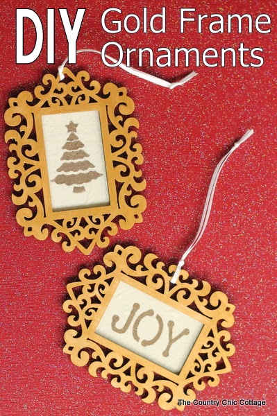 DIY Gold Frame Ornament -- an easy ornament that will look elegant on any tree this holiday season. Click the picture to learn how to make your own.