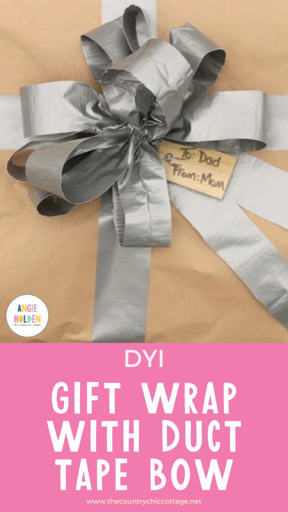 gift wrap with duct tape bow