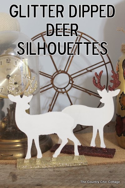 Glitter Dipped Deer Silhouettes -- perfect for your home in any season learn how to make this deer decor for your home. Click on the picture to head to the craft tutorial. Glitter Dipped Deer Silhouettes -- perfect for your home in any season learn how to make this deer decor for your home. Click on the picture to head to the craft tutorial.