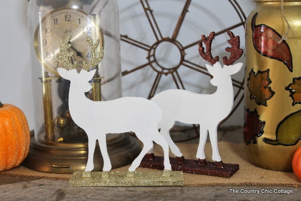 Glitter Dipped Deer Silhouettes -- perfect for your home in any season learn how to make this deer decor for your home. Click on the picture to head to the craft tutorial.