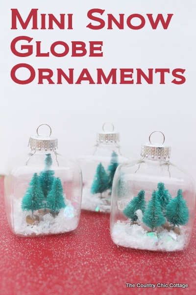 Kids Craft: Mini Snow Globe Ornaments -- click the picture to get the full instructions for making your own fun Christmas ornaments. Kids Craft: Mini Snow Globe Ornaments pin image