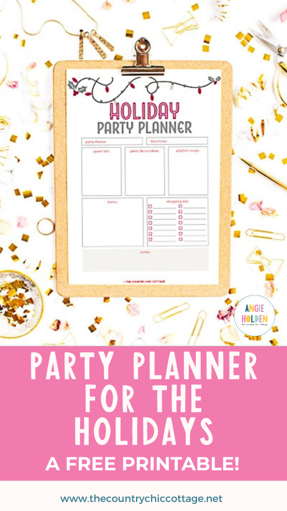 free printable party planner for the holidays