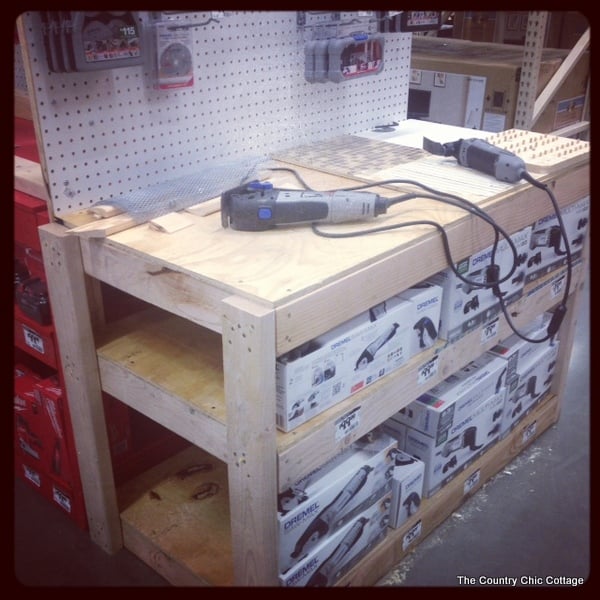 dremmel on work bench at Home Depot