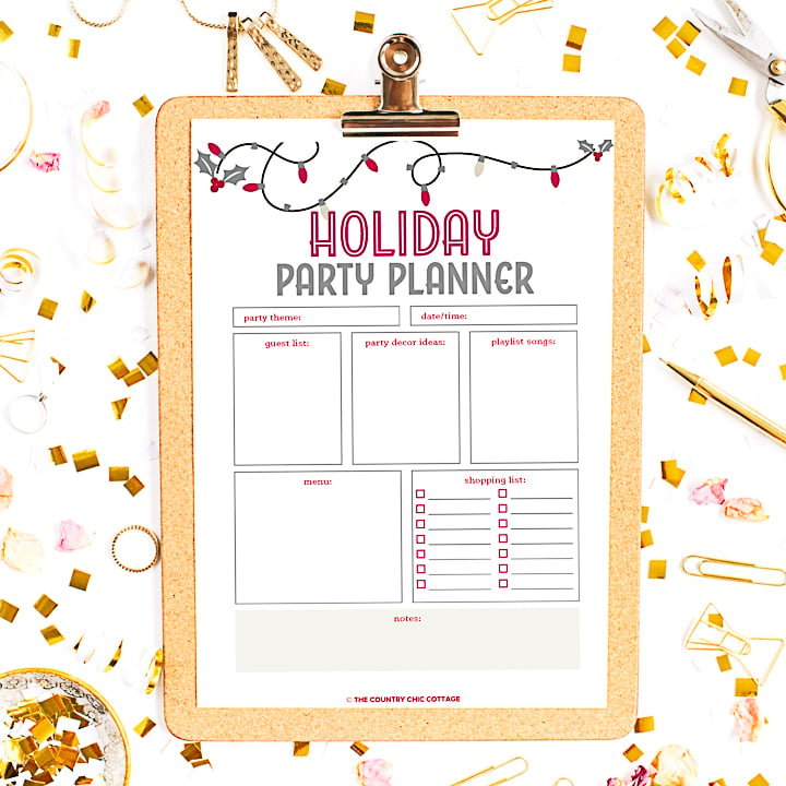 printable party planner