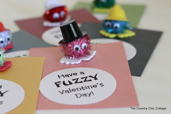 homemade valentine's day card with pom poms