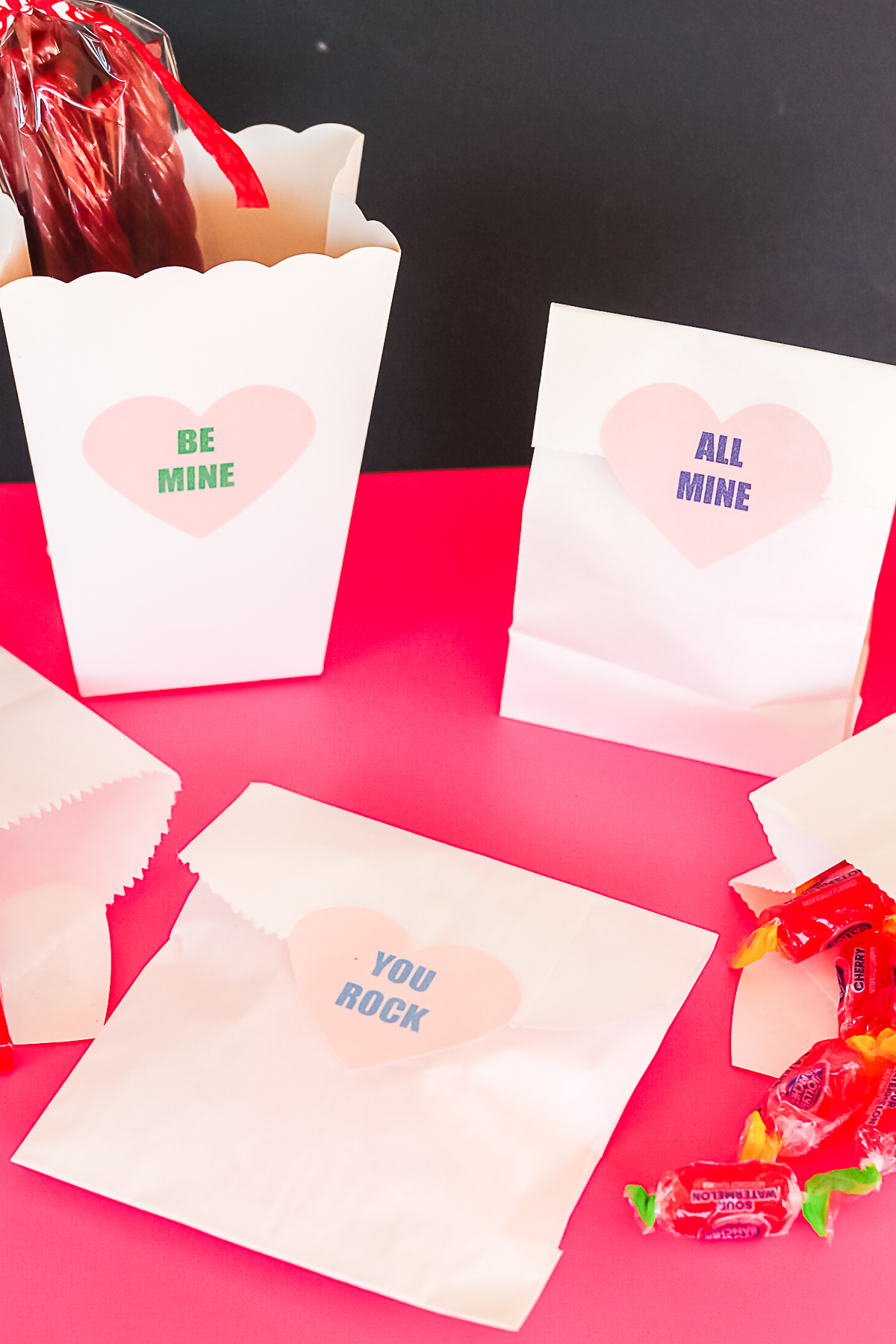 printable candy heart phrases on bags