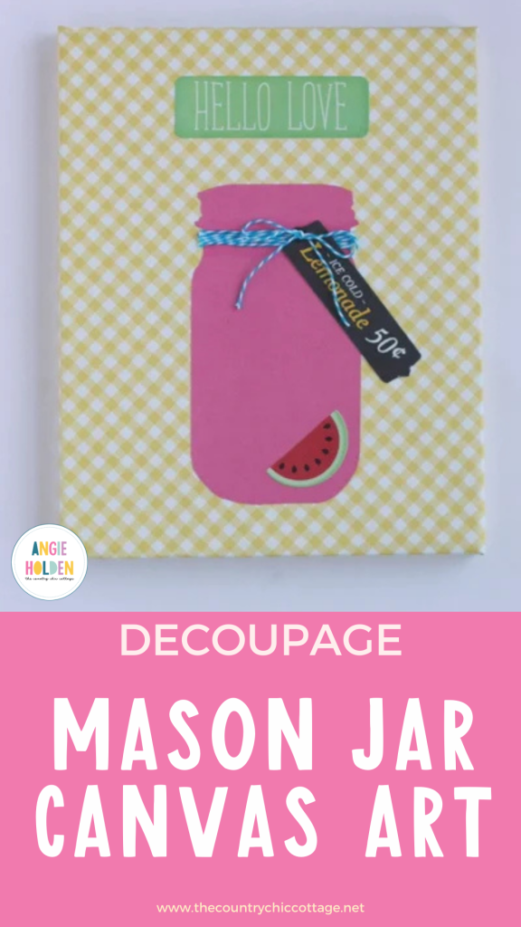 decoupage mason jar canvas art
