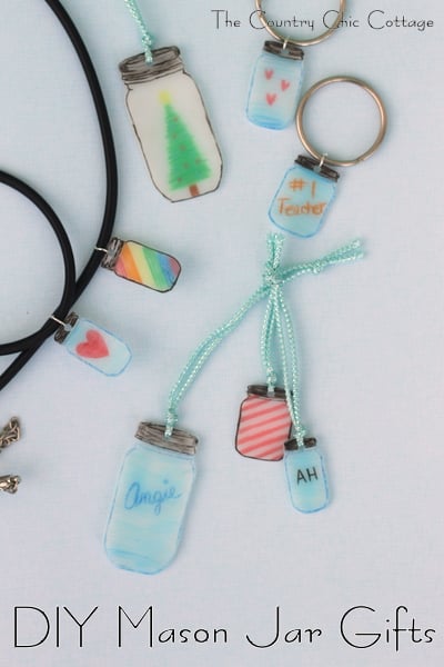 DIY Mason Jar Necklace -- make a shrink plastic charm in just a few minutes with these easy to follow instructions. DIY Mason Jar Necklace -- make a shrink plastic charm in just a few minutes with these easy to follow instructions.