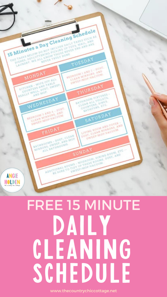 free daily cleaning schedule