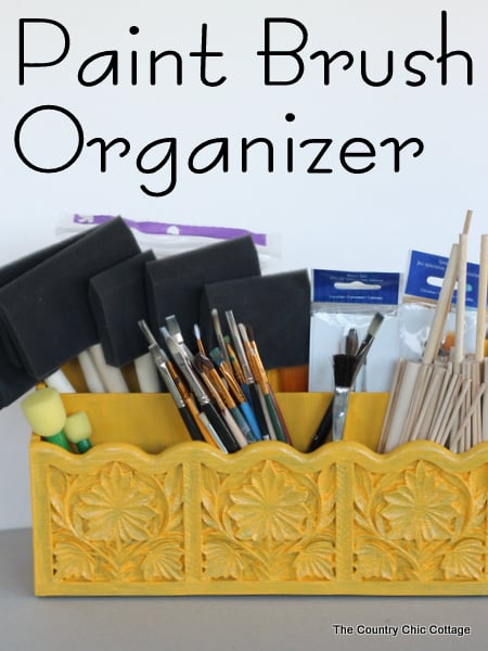 DIY Paint Brush Organizer From The Thrift Store - Angie Holden The Country  Chic Cottage