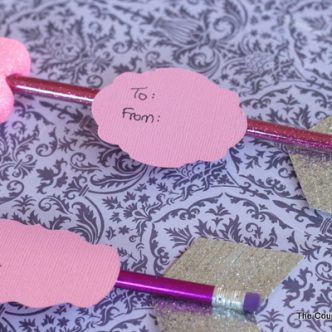 Purple pencil with heart on the end to make an arrow shaped valentine card
