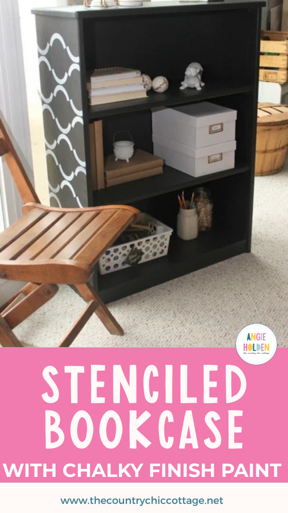 stenciled bookcase