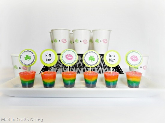 rainbow pudding cups