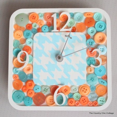 DIY clock with button frame