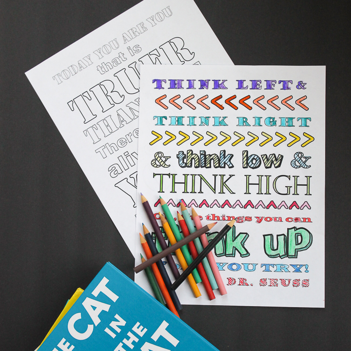 dr seuss quotes coloring sheets