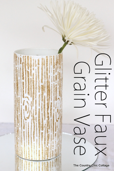 Glitter Faux Grain Vase -- make this for your home or DIY wedding. A quick and easy project with big impact.