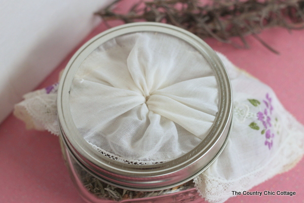 lavender air freshener in a mason jar